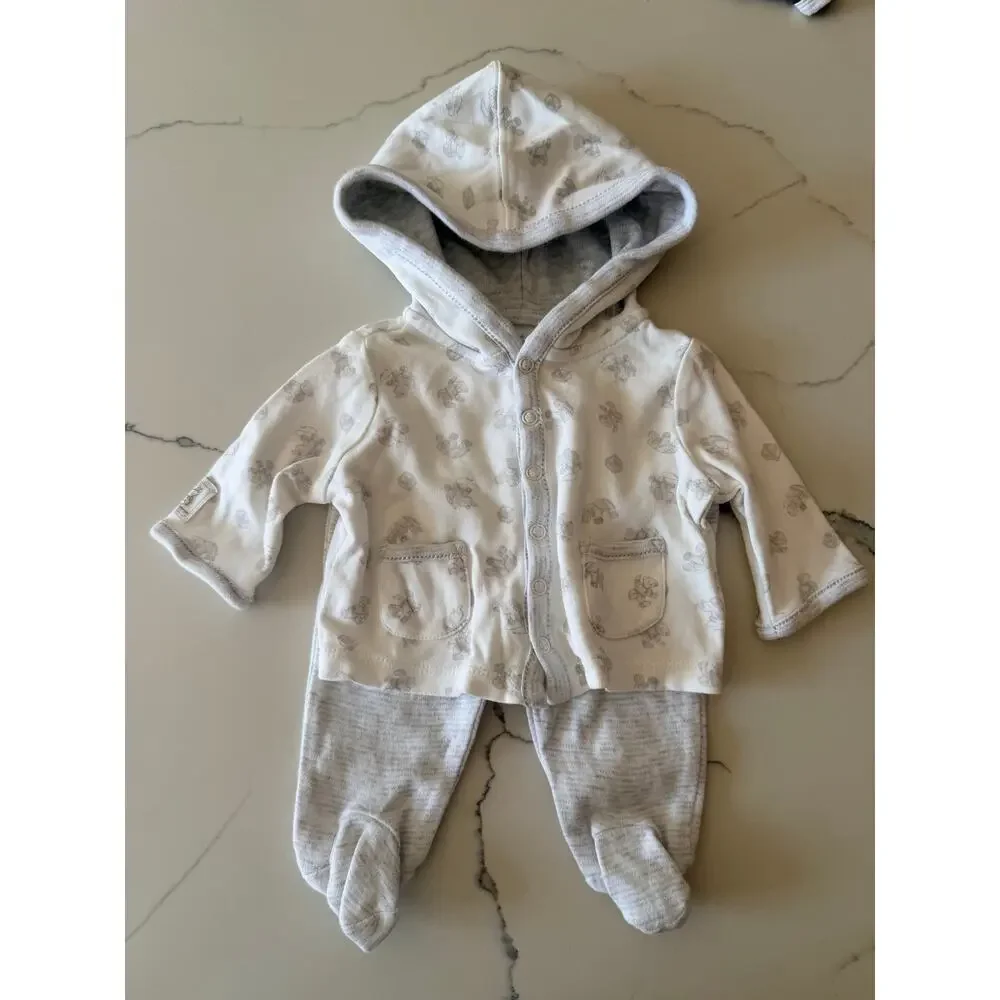Ralph Lauren Cotton Hoodie & Footed Pant Set Newborn